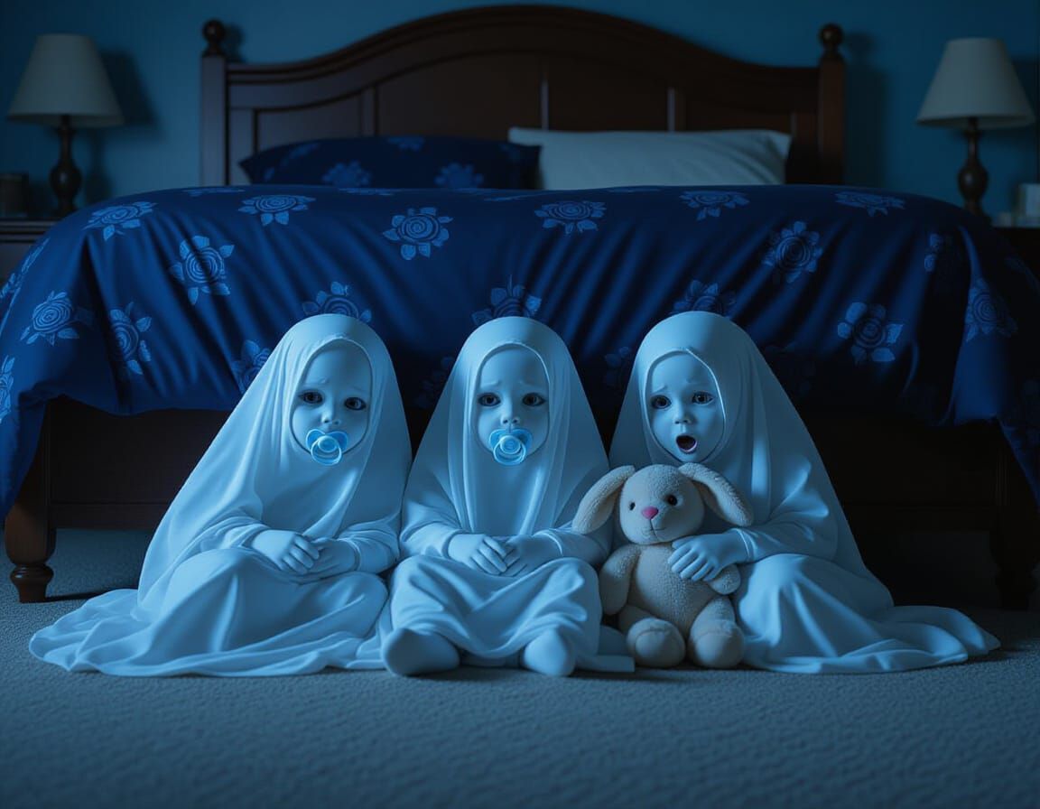 Found them hiding under the bed. They are my babies now. 👻👶💖