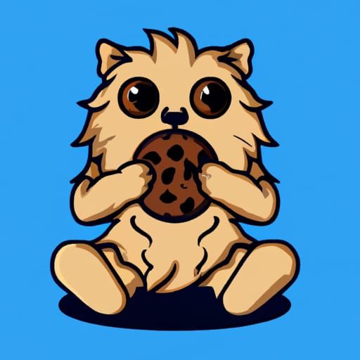 Cute Wookiee Eating a Cookie Illustration