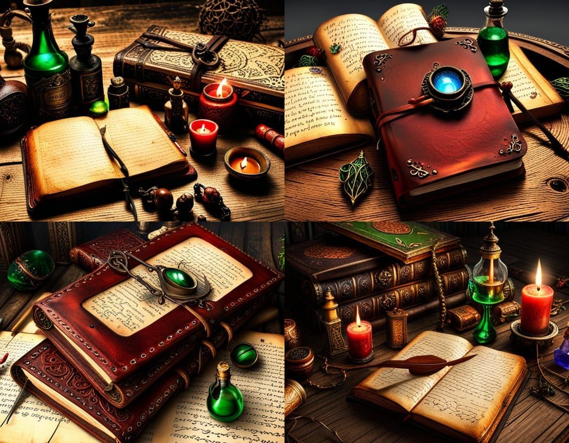 Magical Lab with Ancient Journal in Cel-Shading