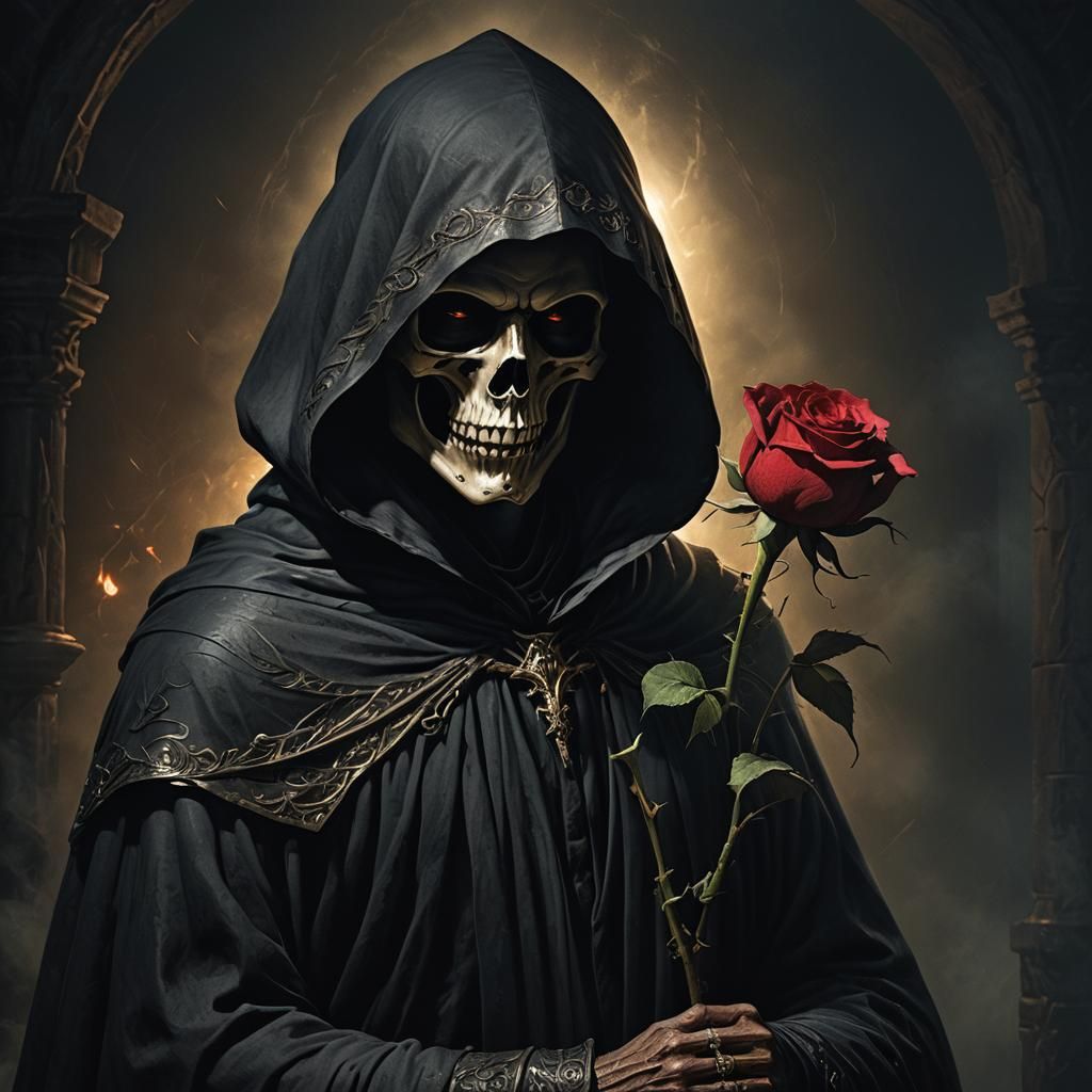 Grim Reaper Portrait in Dark Fantasy Style