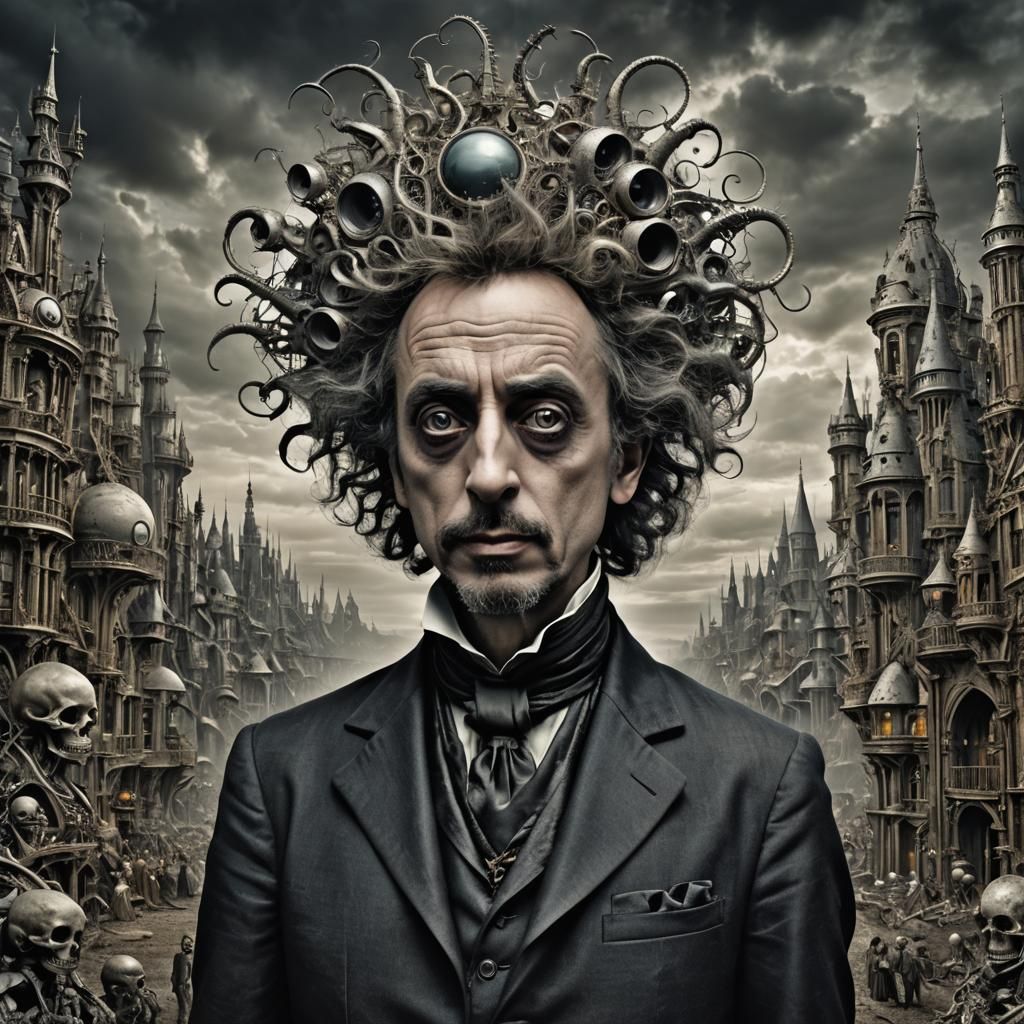 Futuristic Gothic Scene in HDR Style