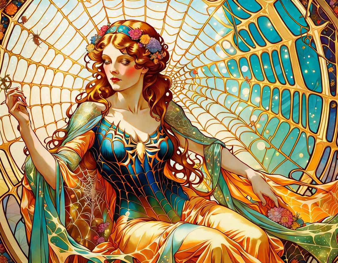 Intricate Silk Goddess in Renaissance Style