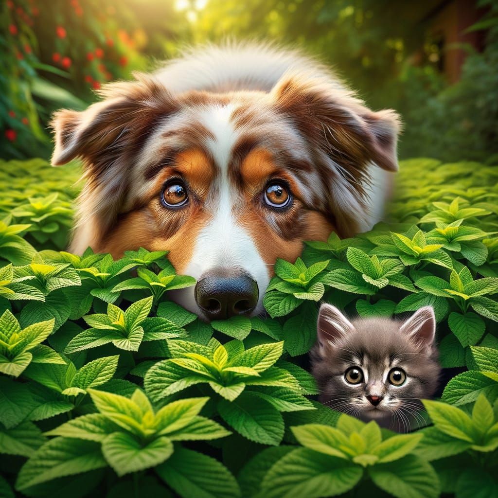 Kitten's Mischief: Surprise Attack on Dog Sibling