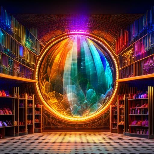 Vibrant Crystal Shop with Colorful Gemstones