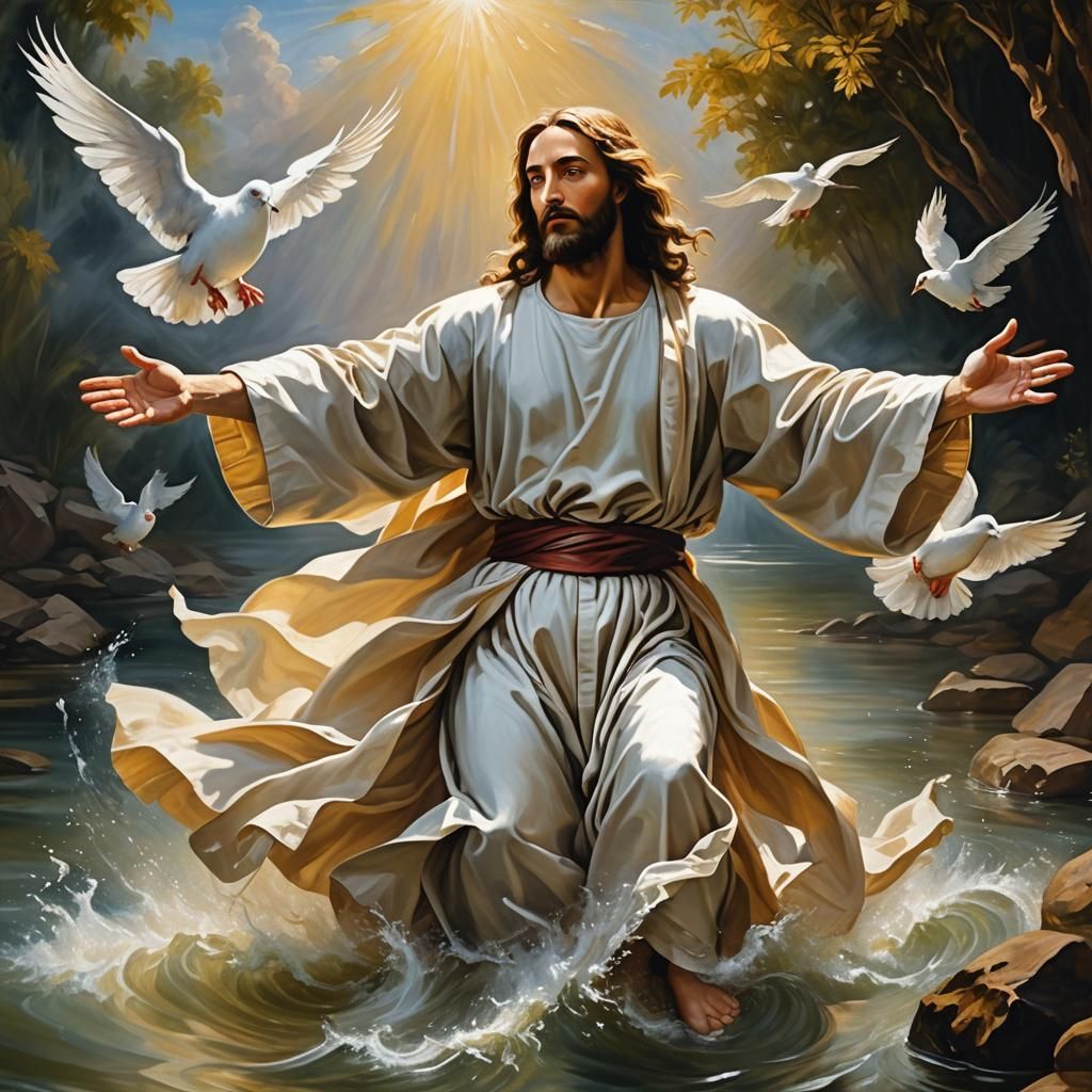 Jesus' Baptism: A Baroque Painting of Divine Descent