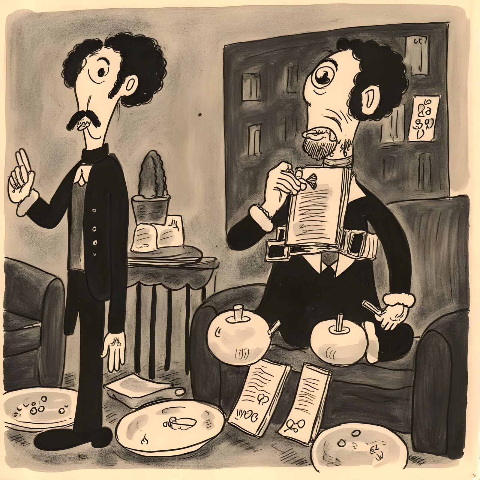 Surreal Sunny Street in 1930s Cartoon Style