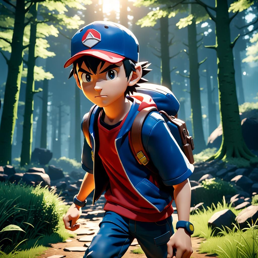 Ash Ketchum 3D Game Cinematic Render