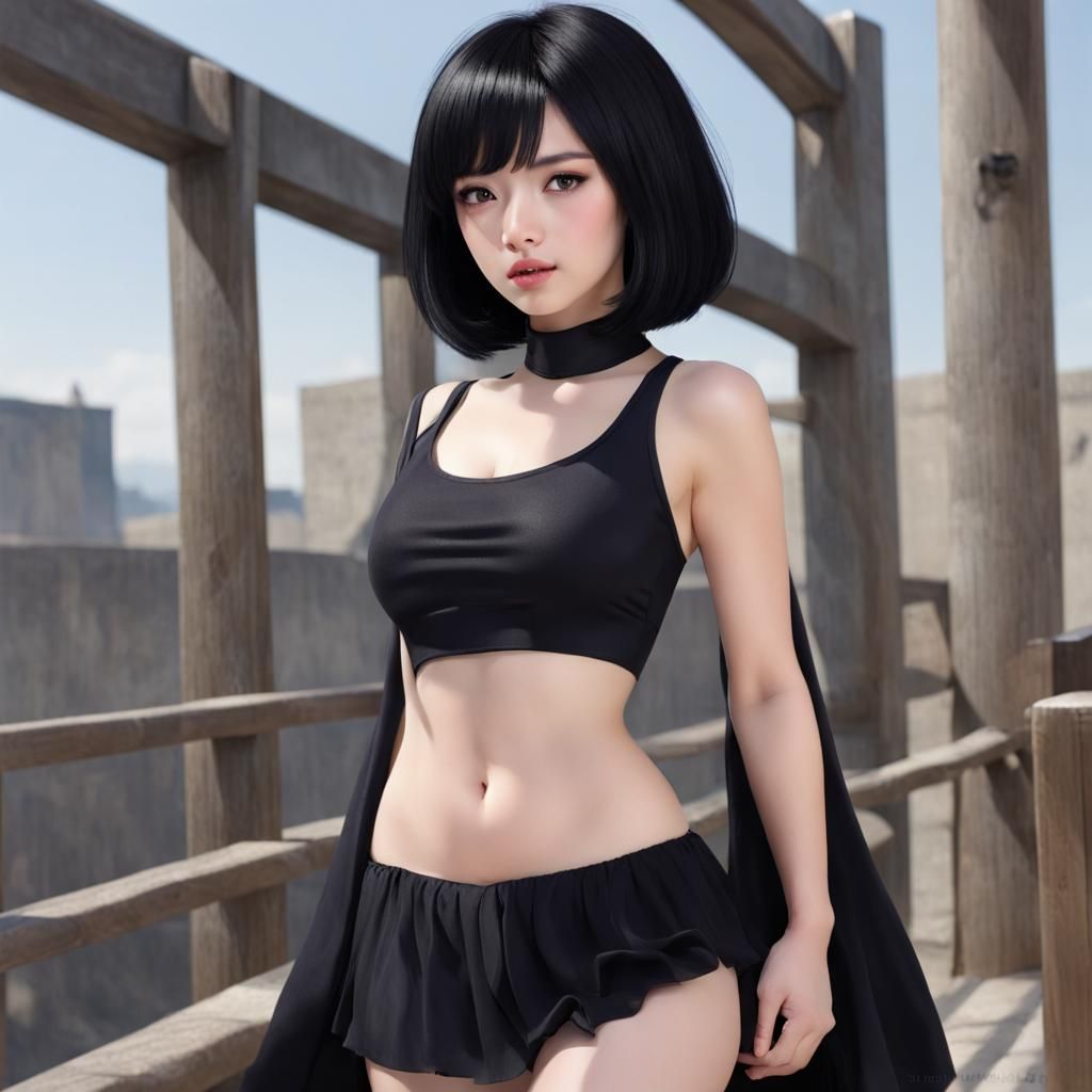 Person with Standard Black Hair