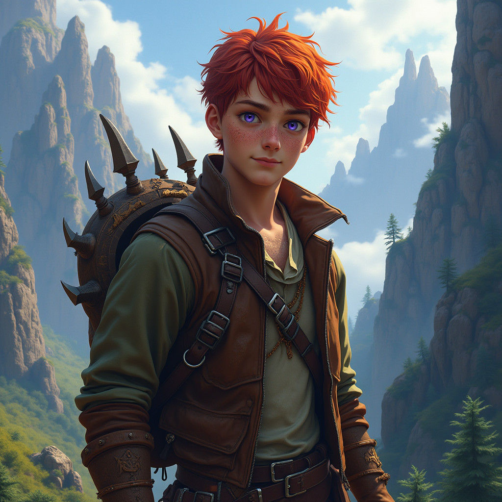 Dragon Handler in Fantasy Landscape, Matte Painting Style