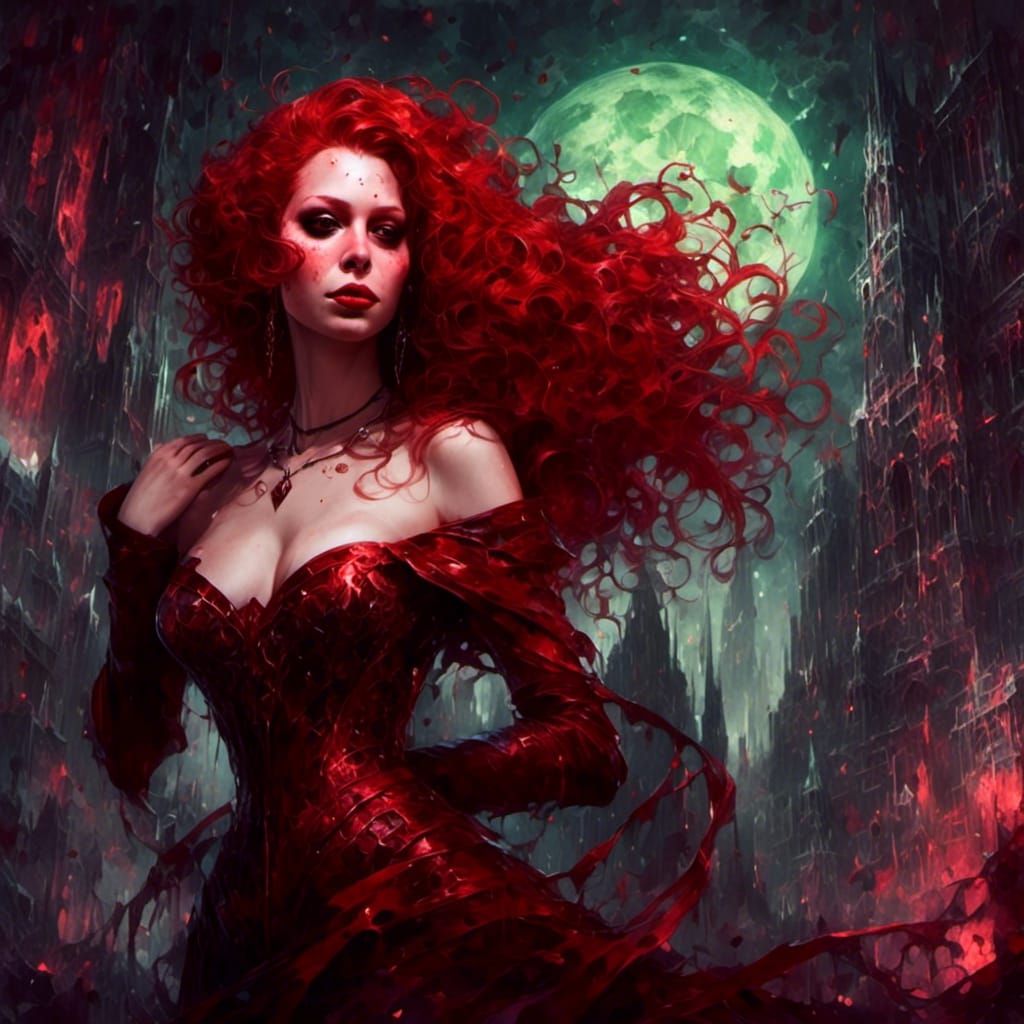 Cyberpunk Vampiress Portrait in 3000 A.D.