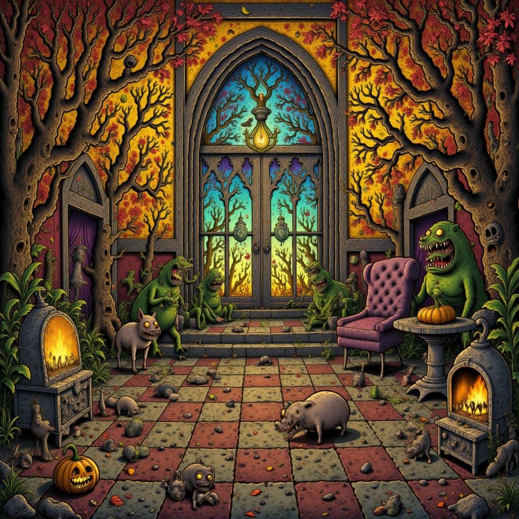 Stained Glass Art in Mucksnuffler Style