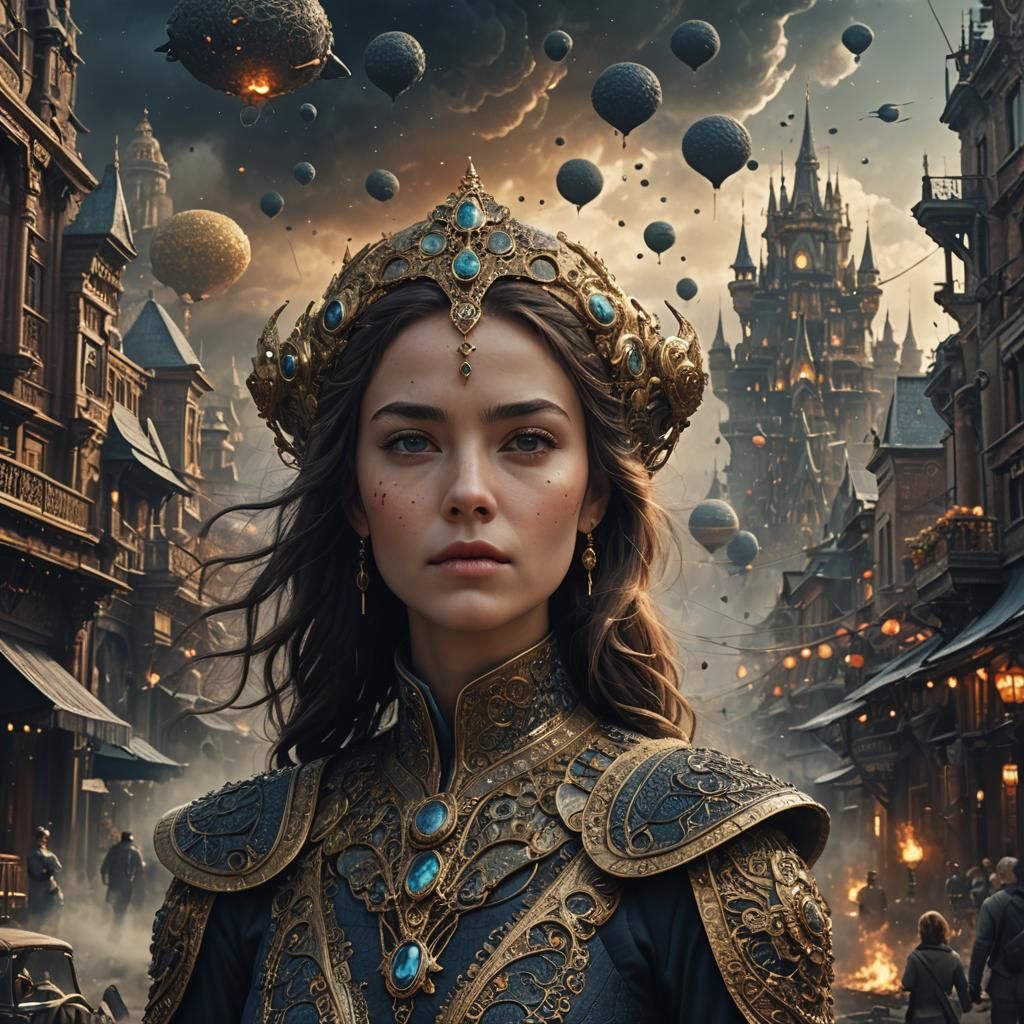 Woman in Galuchat Style: Digital Matte Painting