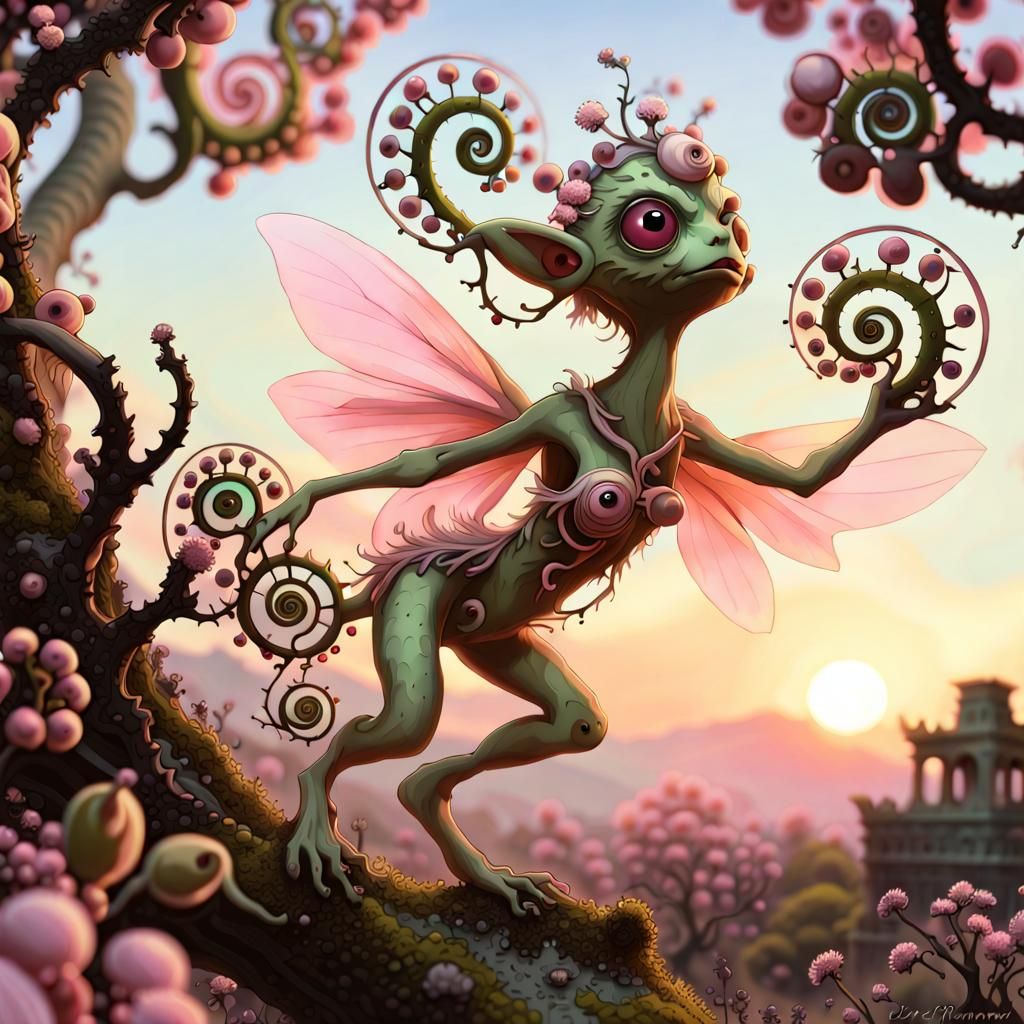 Mythical Alien Fairies Flying on Swirld Planet