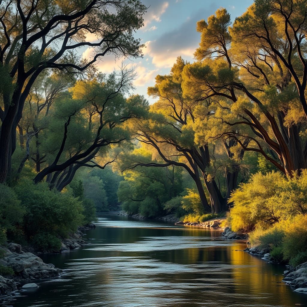 Majestic Cottonwood Bosque in Rio Grande Valley