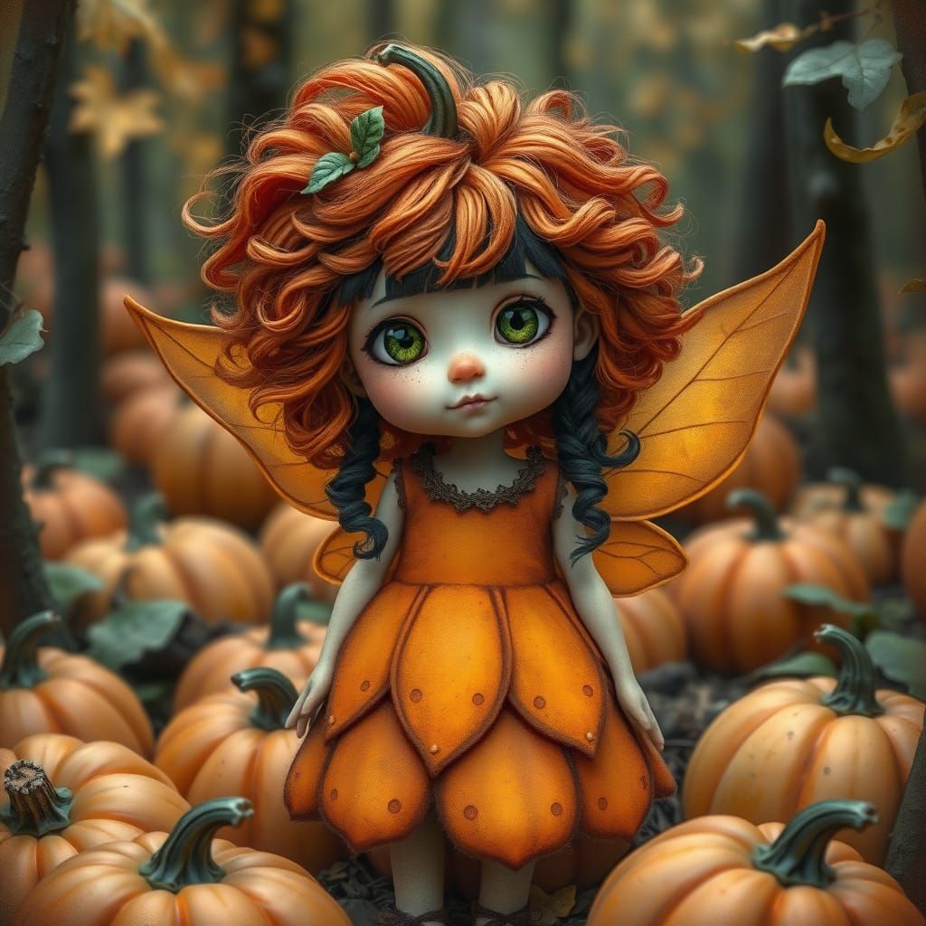 Enchanted Whimsy Fairy in Autumn Woods
