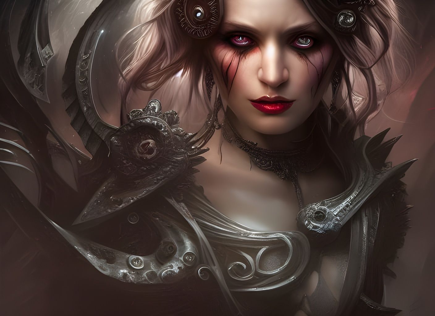 Queen of Darkness Portrait in Detailed Matte Painting
