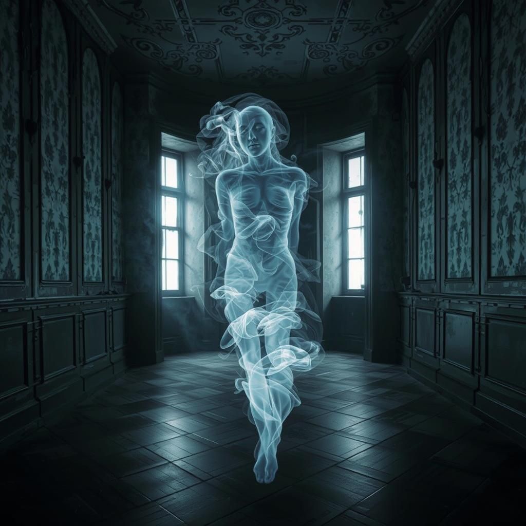 Ethereal Smoky Entity in Haunted Room