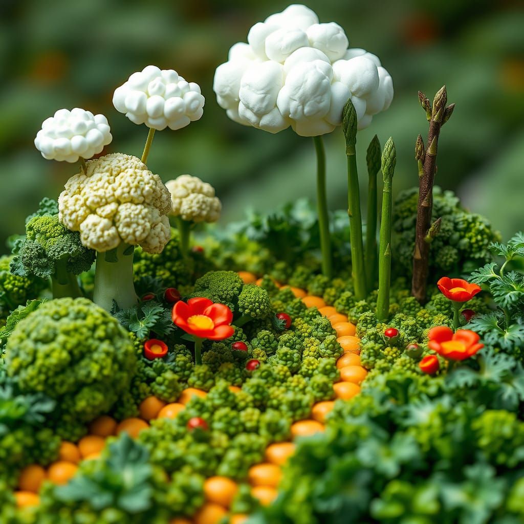 Surreal Vegetable Wonderland in Miniature
