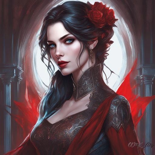 Medieval Vampire with Blue Eyes in Royo Style