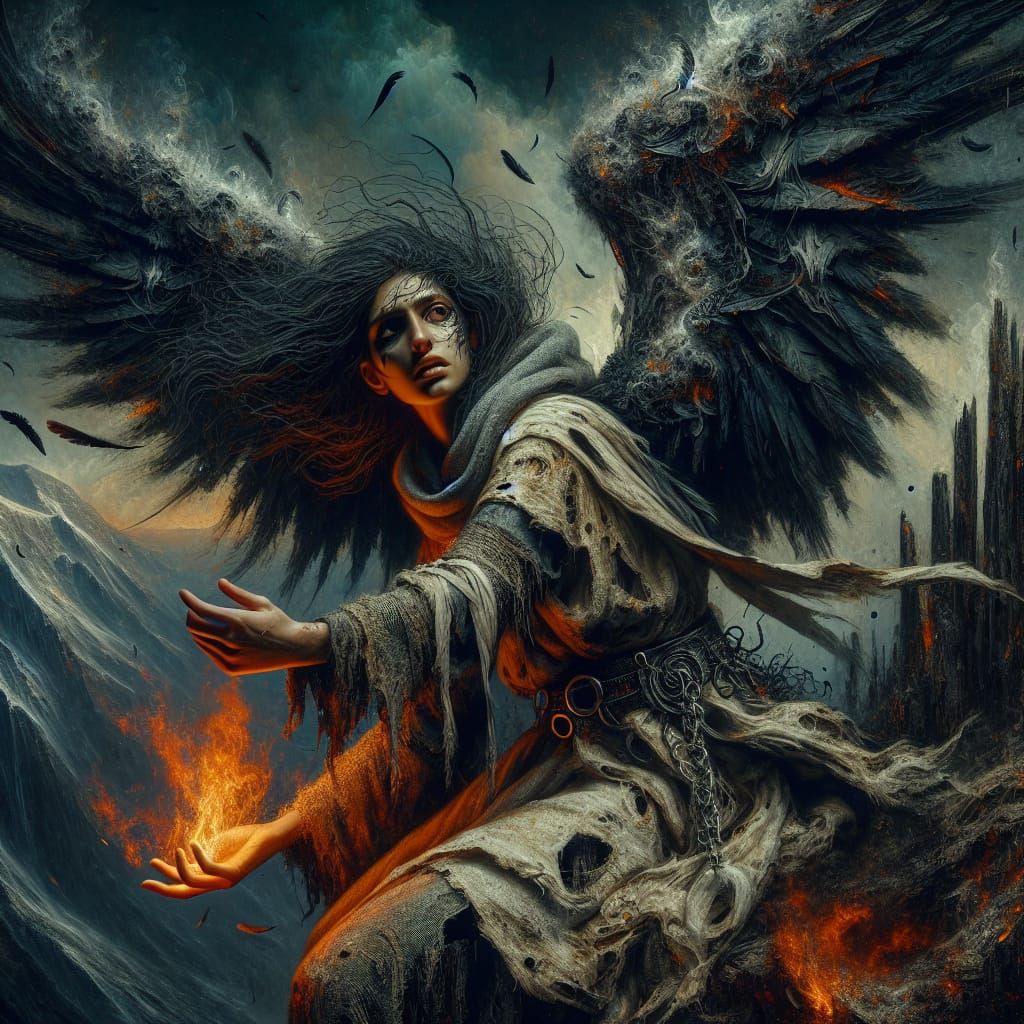 Hispanic Fallen Angel on Apocalyptic Peak