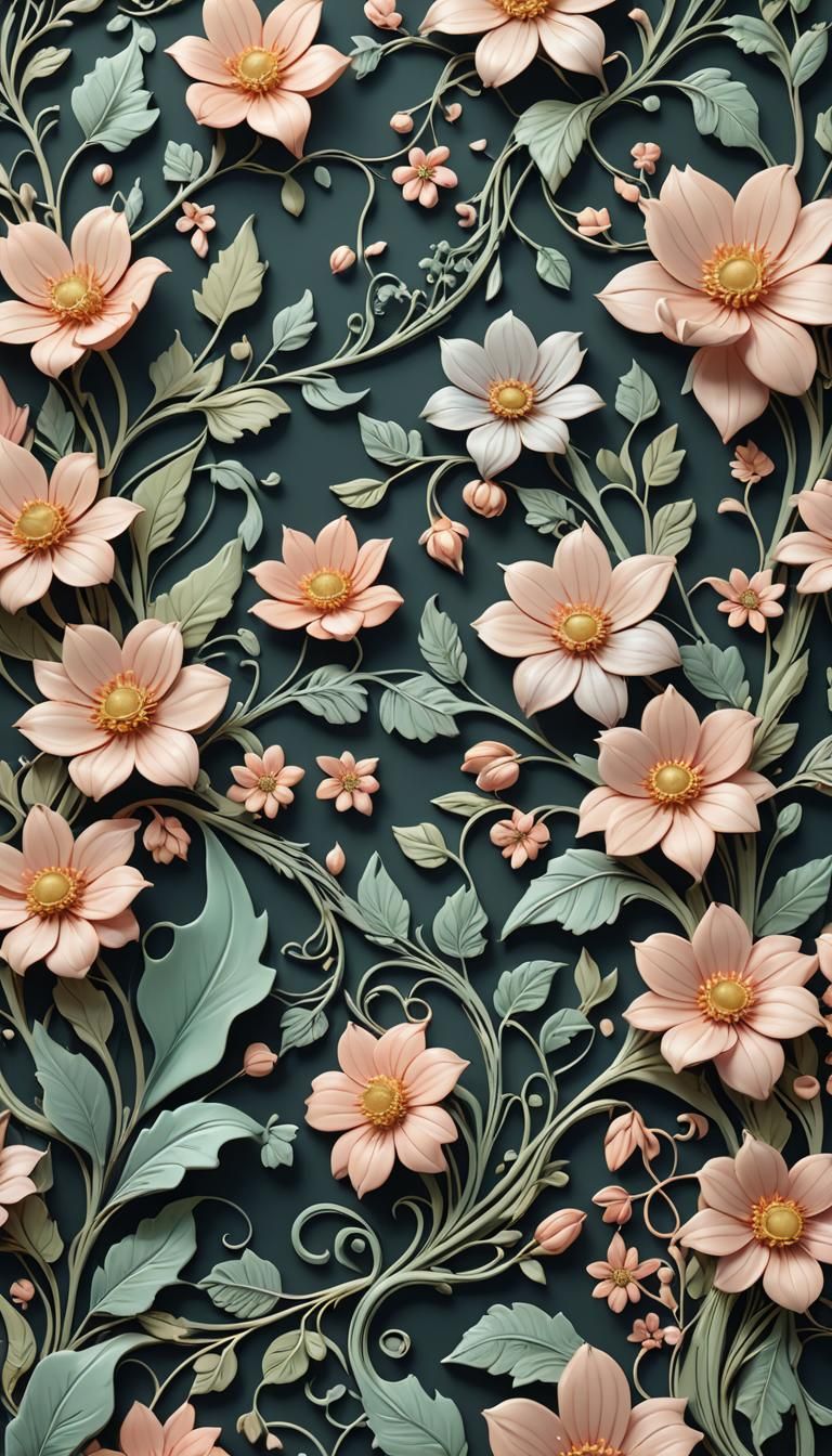 Elegant Floral Phone Case Design in Pastel Colors