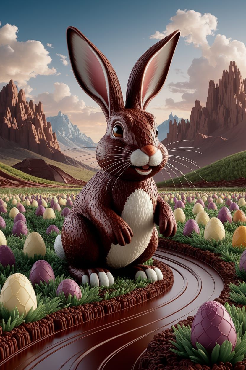 Chocolate Easter landscape