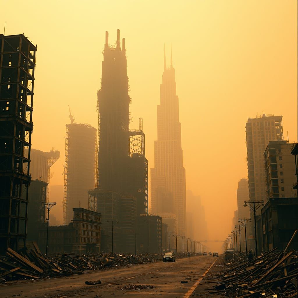 Post-Apocalyptic Metropolis in Ruin