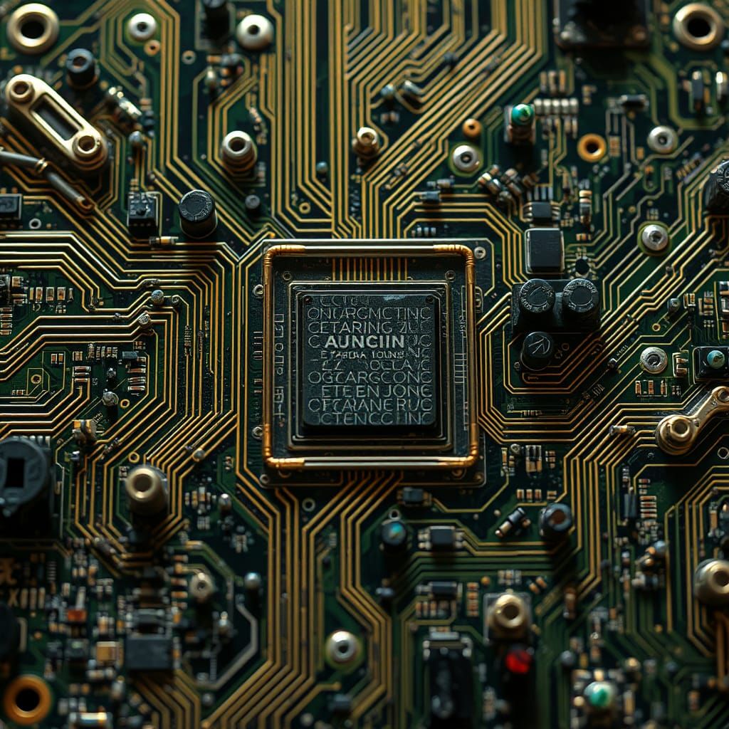 Organic Motherboard in Surreal Digital Art Style