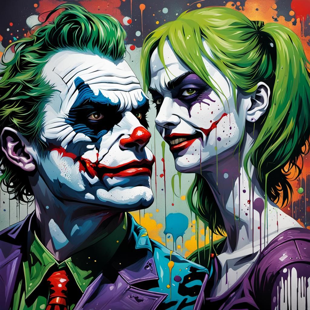 Joker and Harley: Graffiti Splash Art