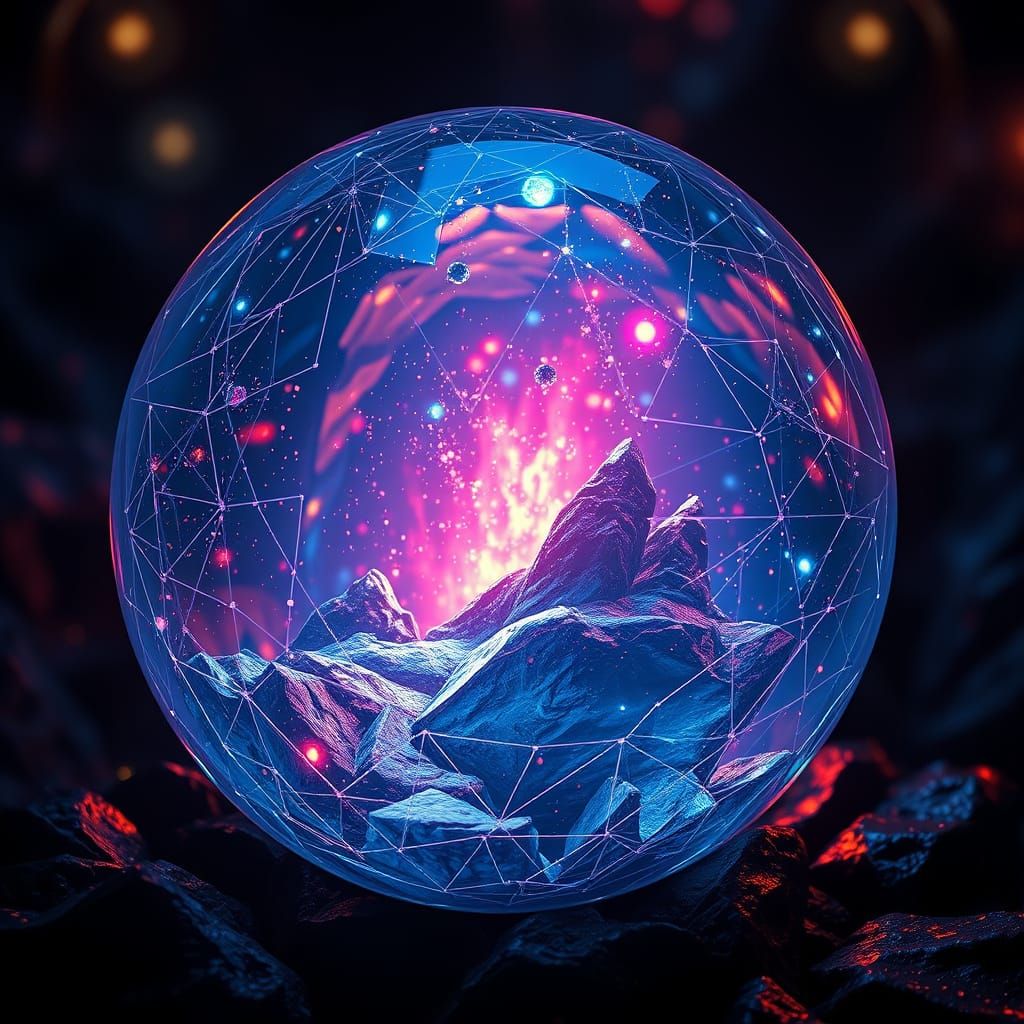 Ethereal Crystal Boll Radiates Magic in a Vibrant, 16K Conce...