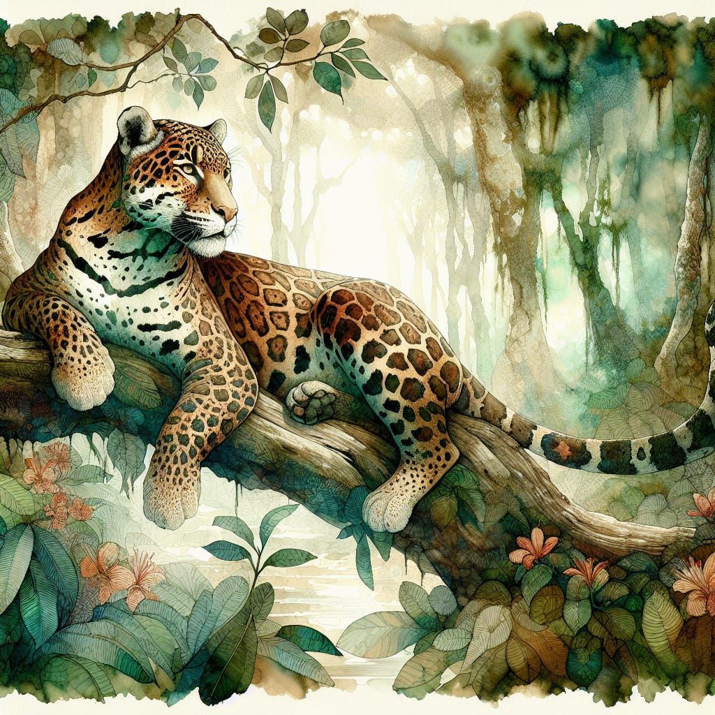 Leopard in Watercolour