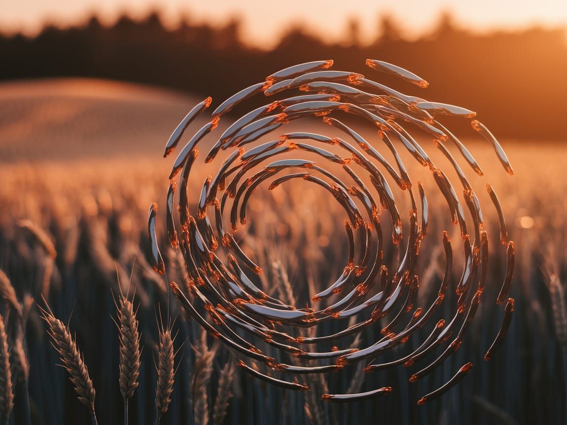Golden Hour Drone Swarm Over Wheat Field