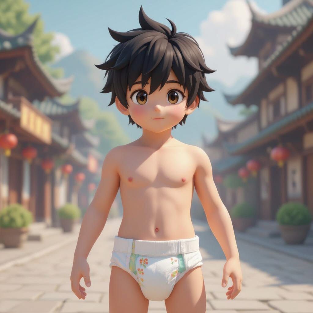 Anime-Inspired Man in Infantile Attire