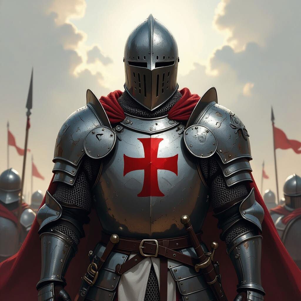Templar Knight on Windswept Battlefield