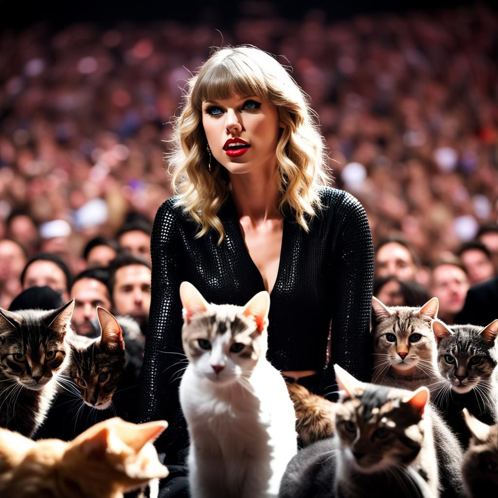 Taylor Swift and Cats at Miley Concert