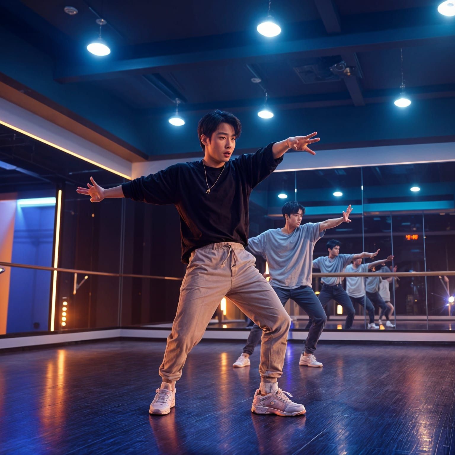 K-Pop Choreography Teacher in Dance Studio