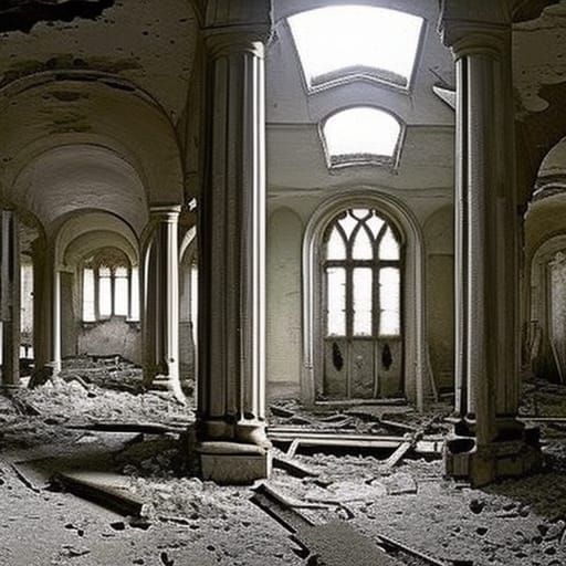 Abandoned Building in Horror Style