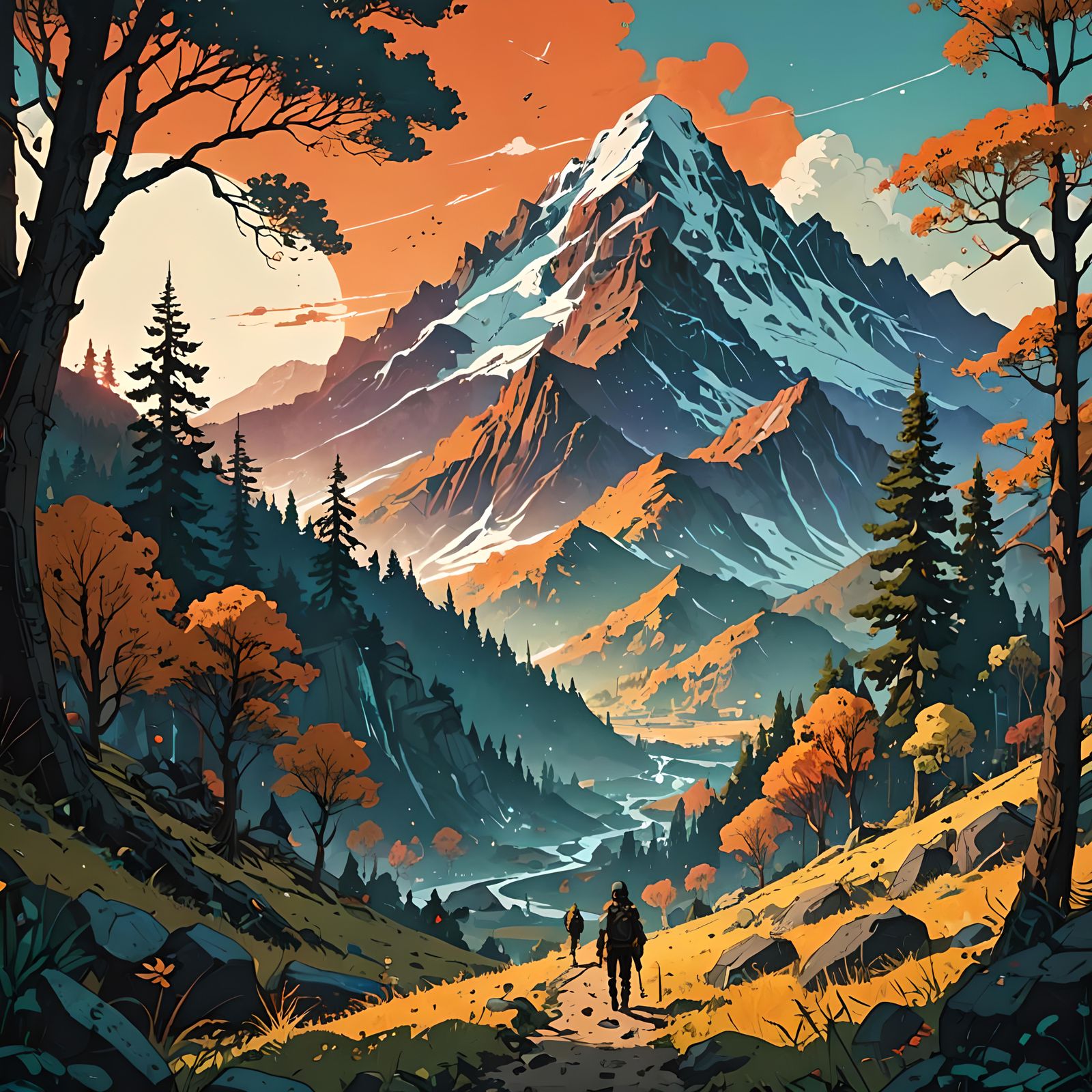 Hyperdetailed Landscape Photography of Mountains and Trees