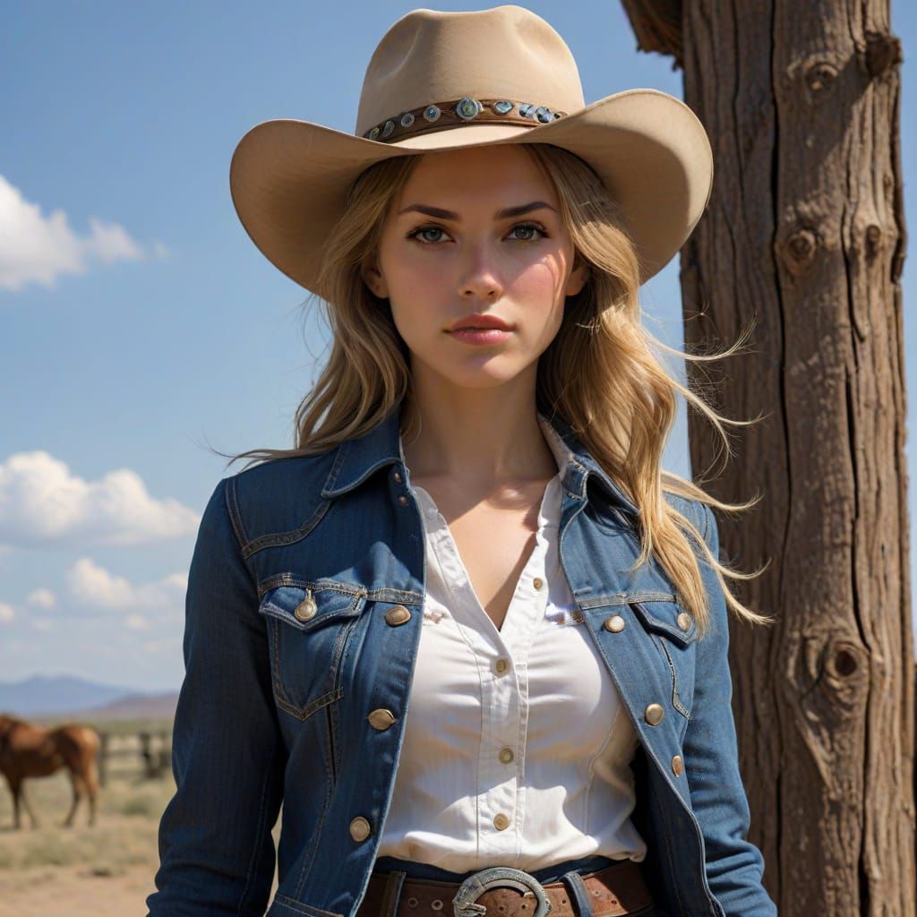 AI Image of a Western Girl