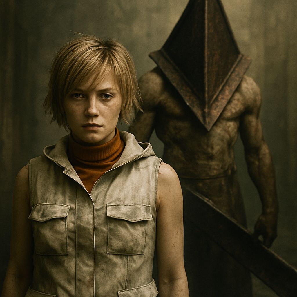 Heather Mason and Pyramid Head