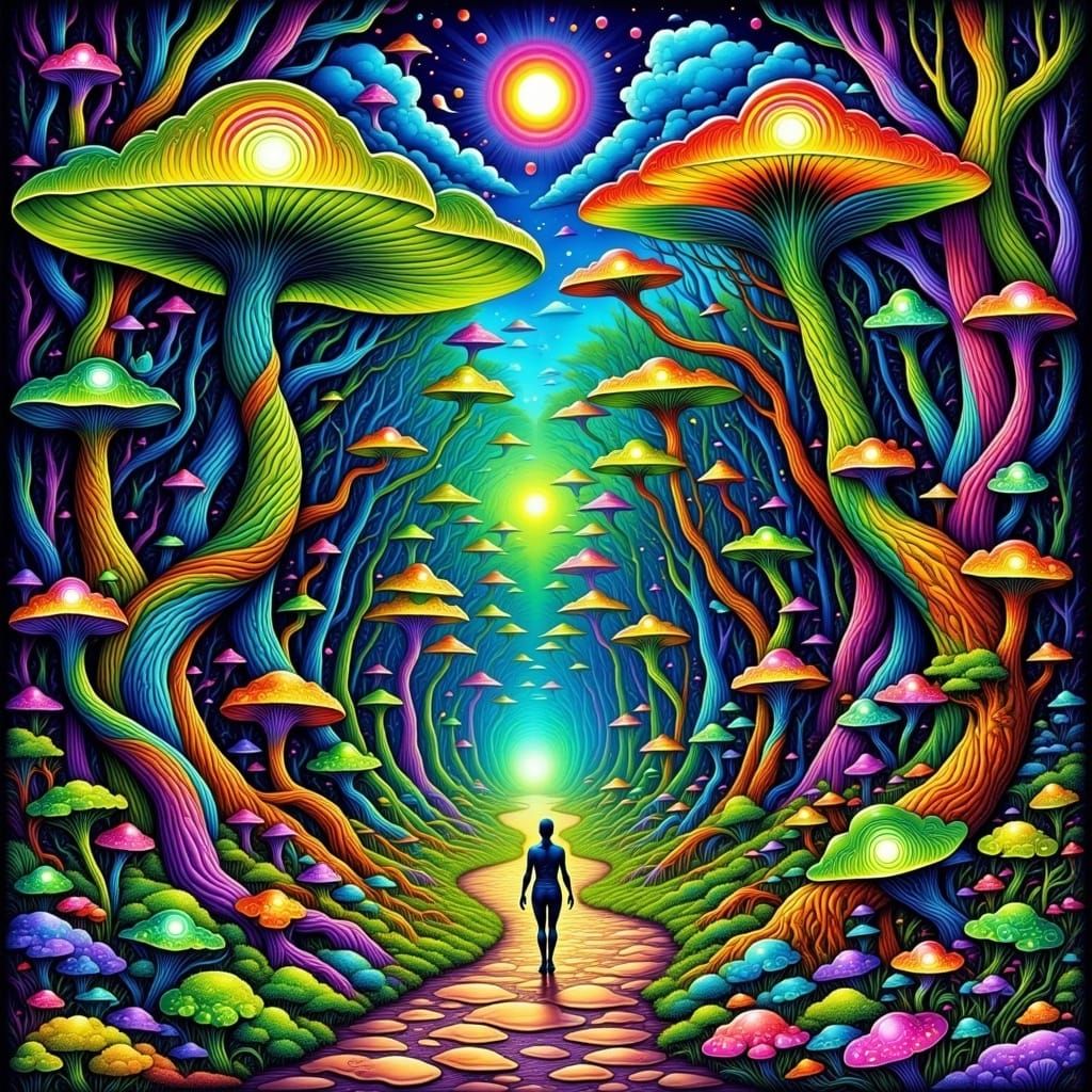 Bioluminescent Jungle: Psychedelic Dreamscape