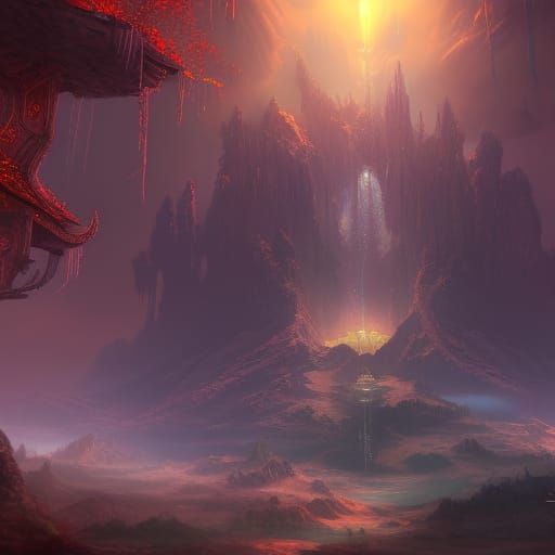 Detailed Cat Matte Painting in Fantasy Style