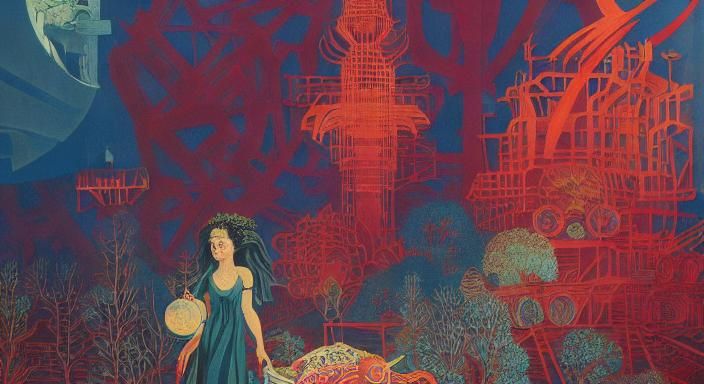 Surreal Soviet Propaganda Poster in Space