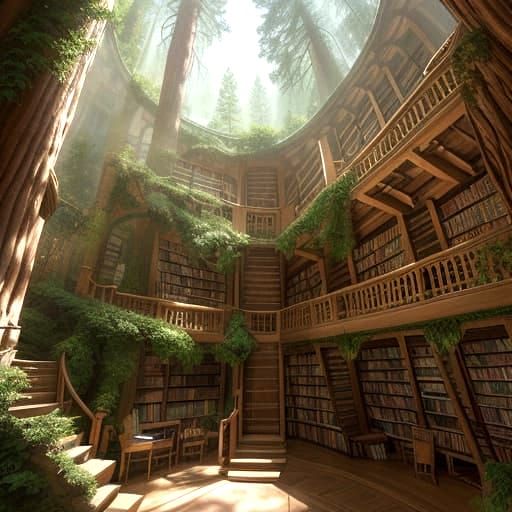 Sequoia Library: A Whimsical Storybook Scene