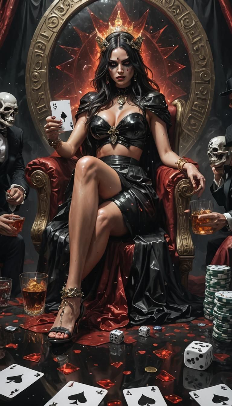 Crystal Gambling Goddess in a Galaxy of Cards