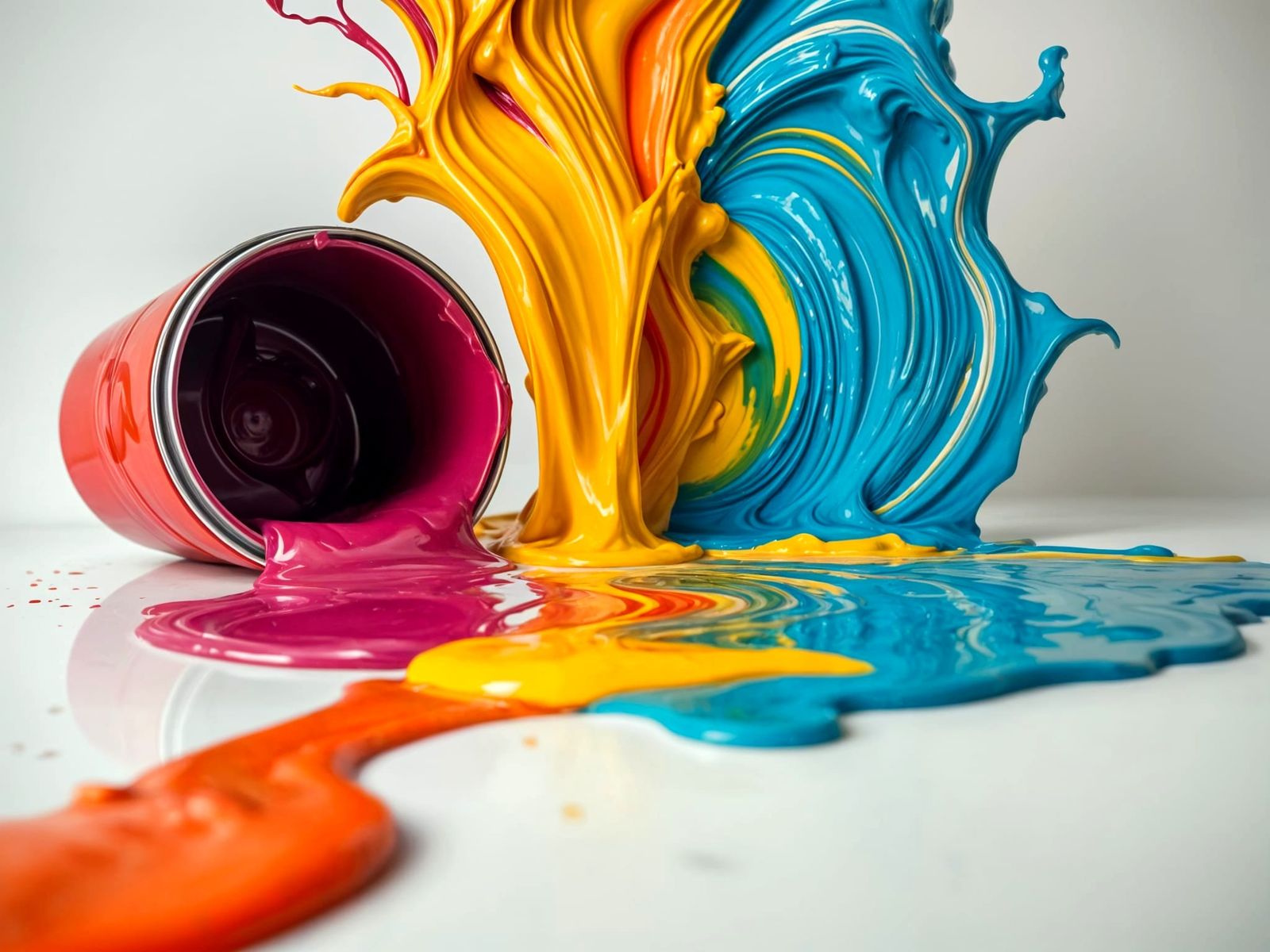 Vibrant Paint Explosion in Macro Detail