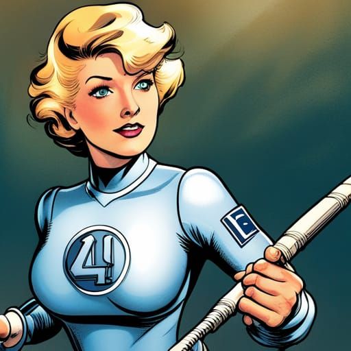 Sue Storm Richards in Jack Kirby Comic Style