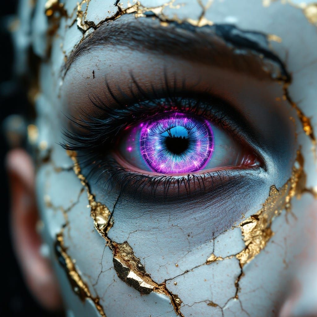 Corroded Orbital Ridge in a Cyberpunk Aesthetic