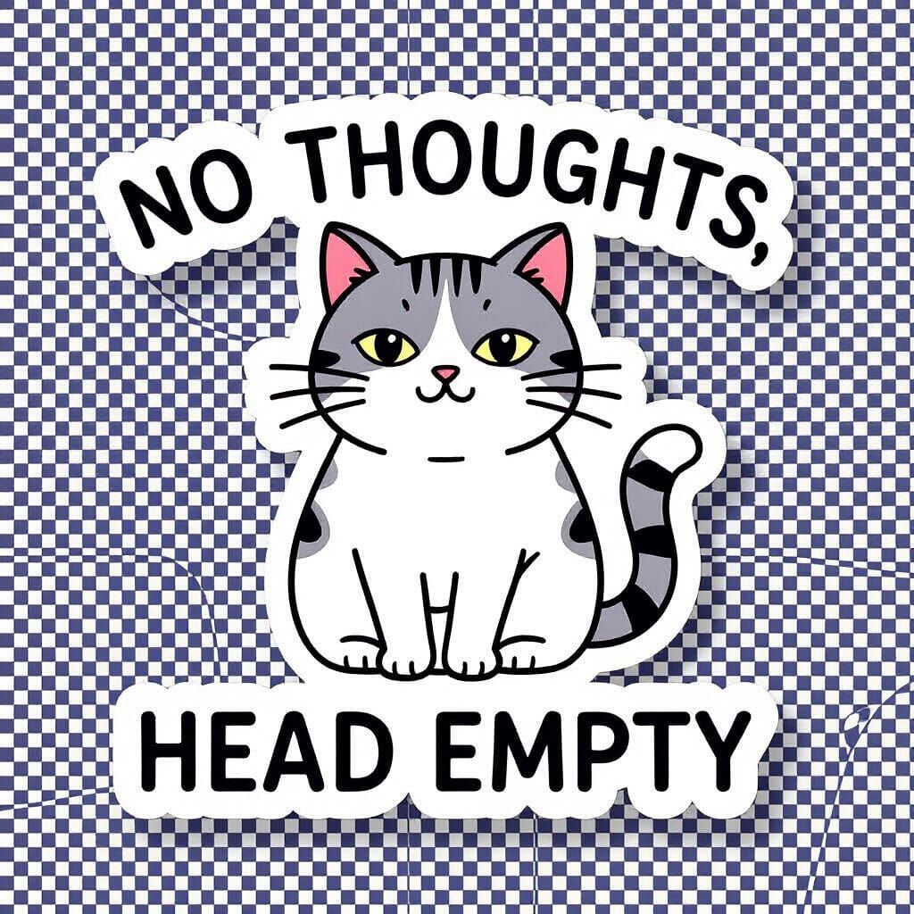 Blank-Faced Cat Meme Sticker