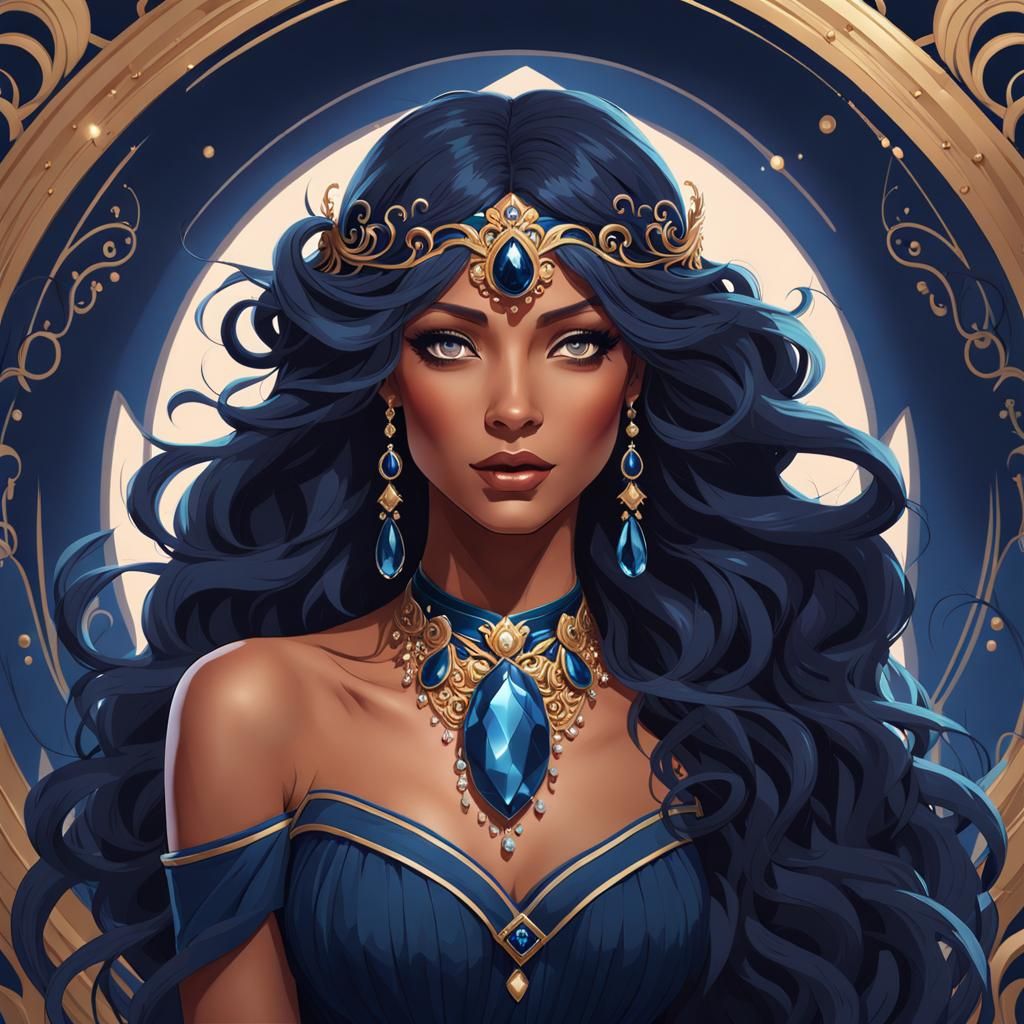 Beautiful Blue Fairy Portrait in Artstation Style